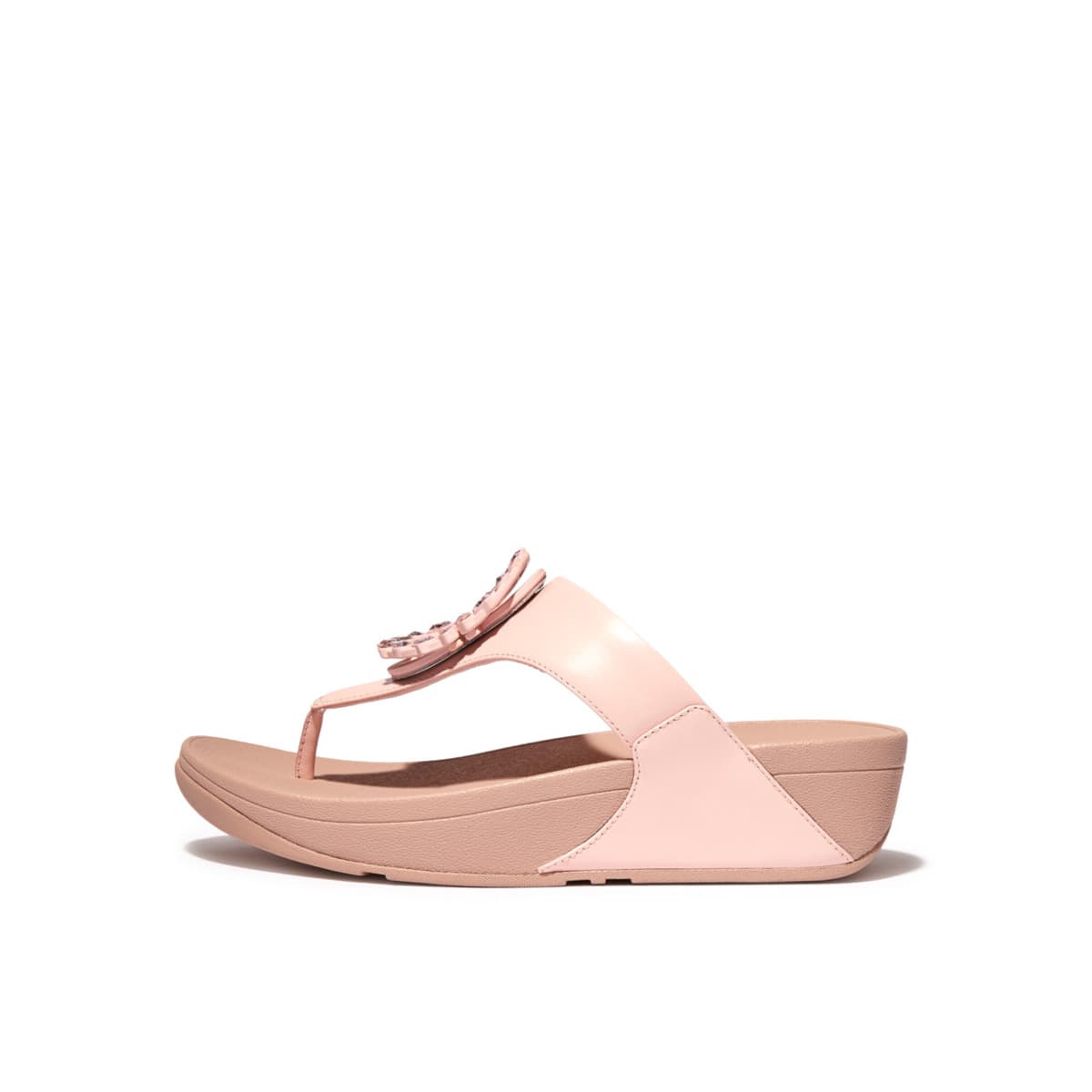 Σαγιονάρες FitFlop LULU CRYSTAL-CIRCLET LEATHER TOE-POST SANDALS