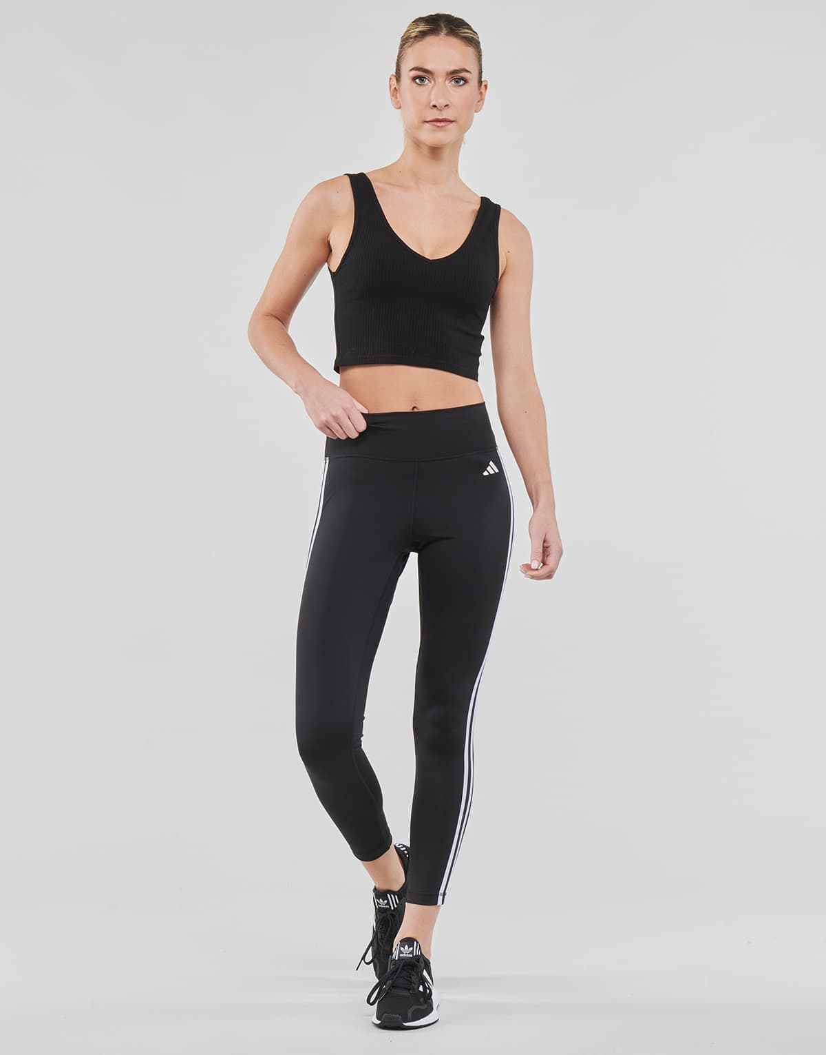 Adidas Training Γυναικείο Cropped Κολάν Ψηλόμεσο Μαύρο HT5438