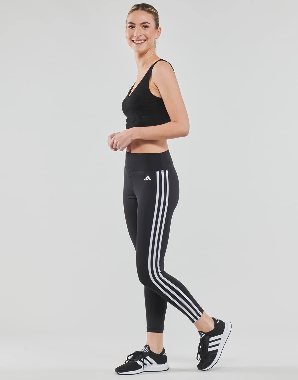 Adidas Training Γυναικείο Cropped Κολάν Ψηλόμεσο Μαύρο HT5438