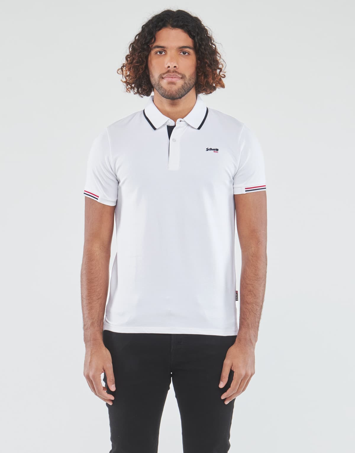Men's Polo Shirts Schott White