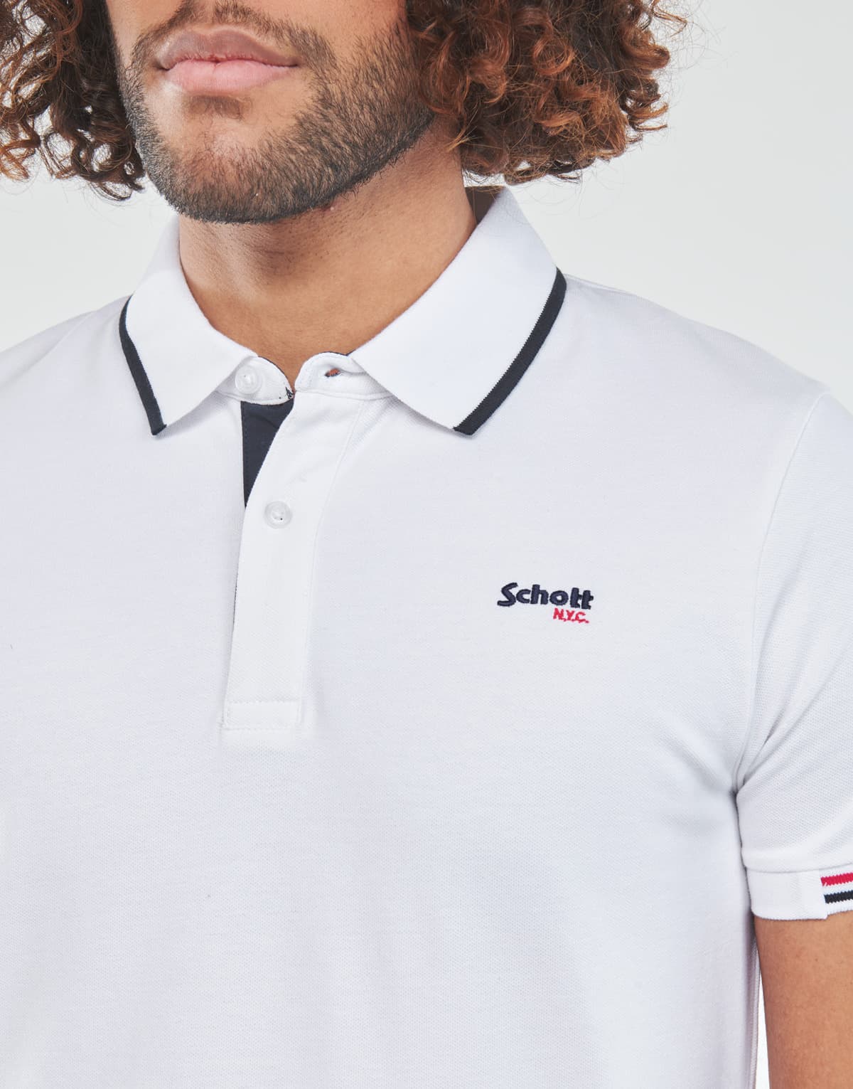 Men's Polo Shirts Schott White