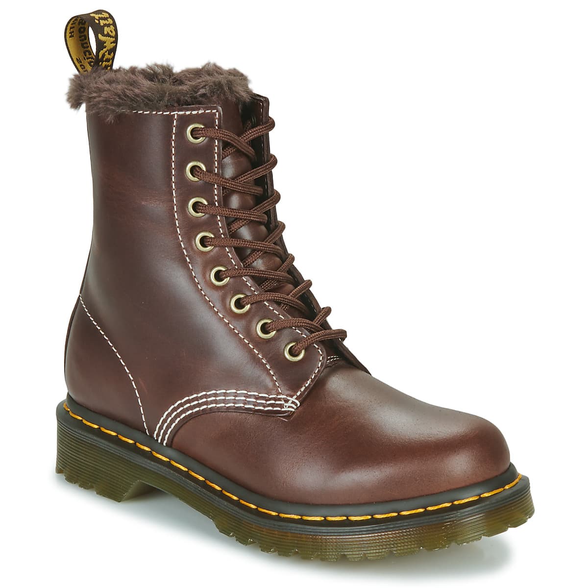 Μπότες Dr. Martens 1460 SERENA DARK BROWN CLASSIC PULL UP