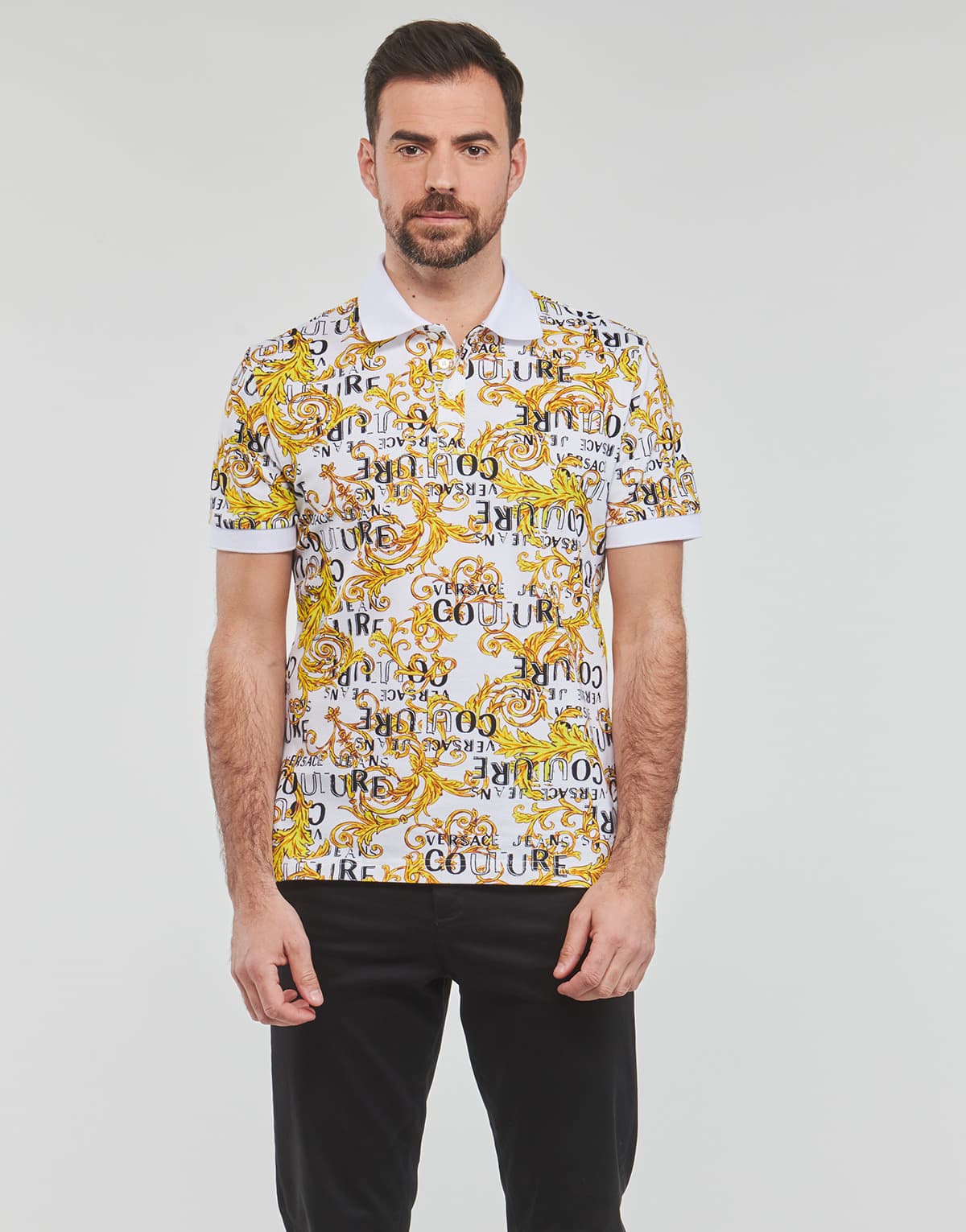 Men's Polo Shirts Versace Jeans Couture White