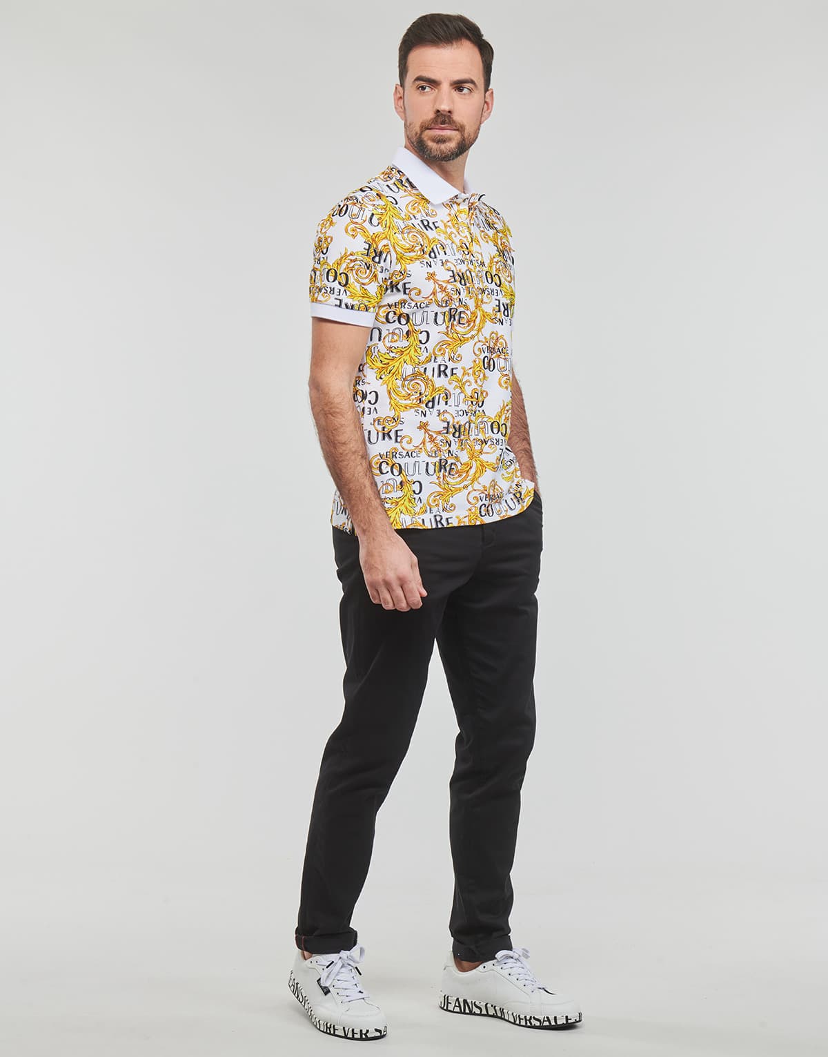 Men's Polo Shirts Versace Jeans Couture White