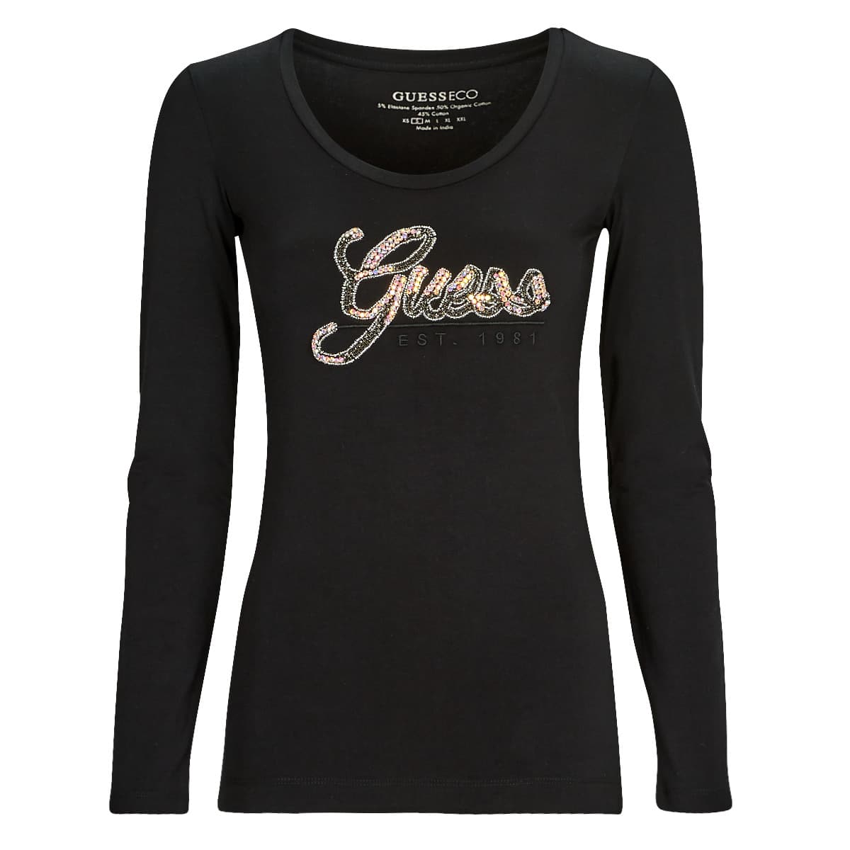 Μπλουζάκια με μακριά μανίκια Guess LS SN GUESS SCRIPT TEE