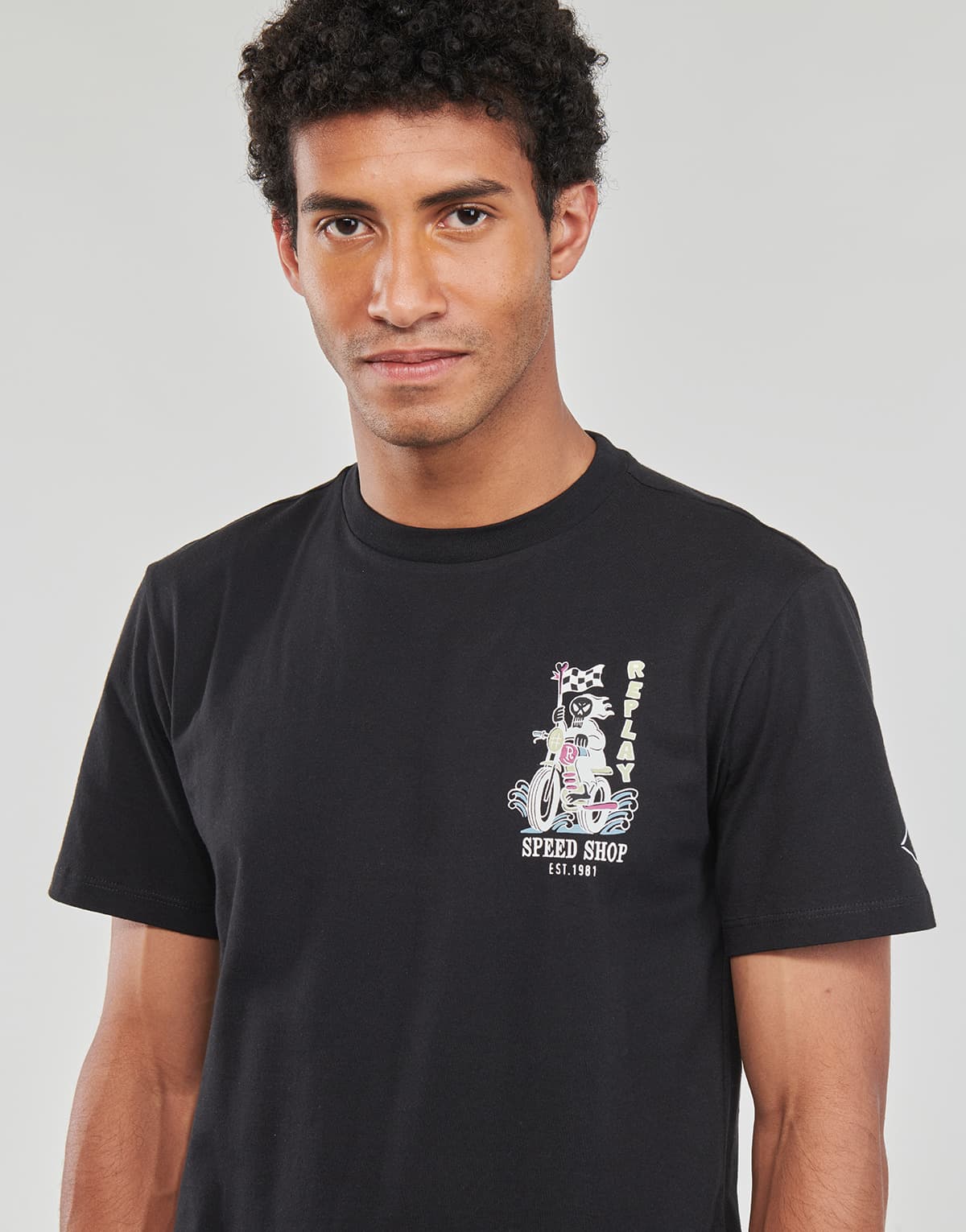 Men's T-Shirts Replay Black