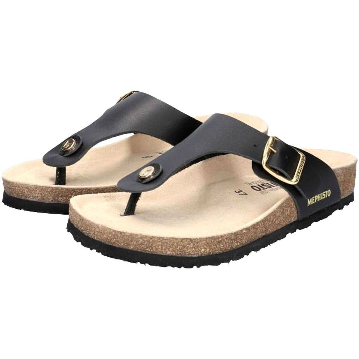 Women's Flip Flops Mephisto Black