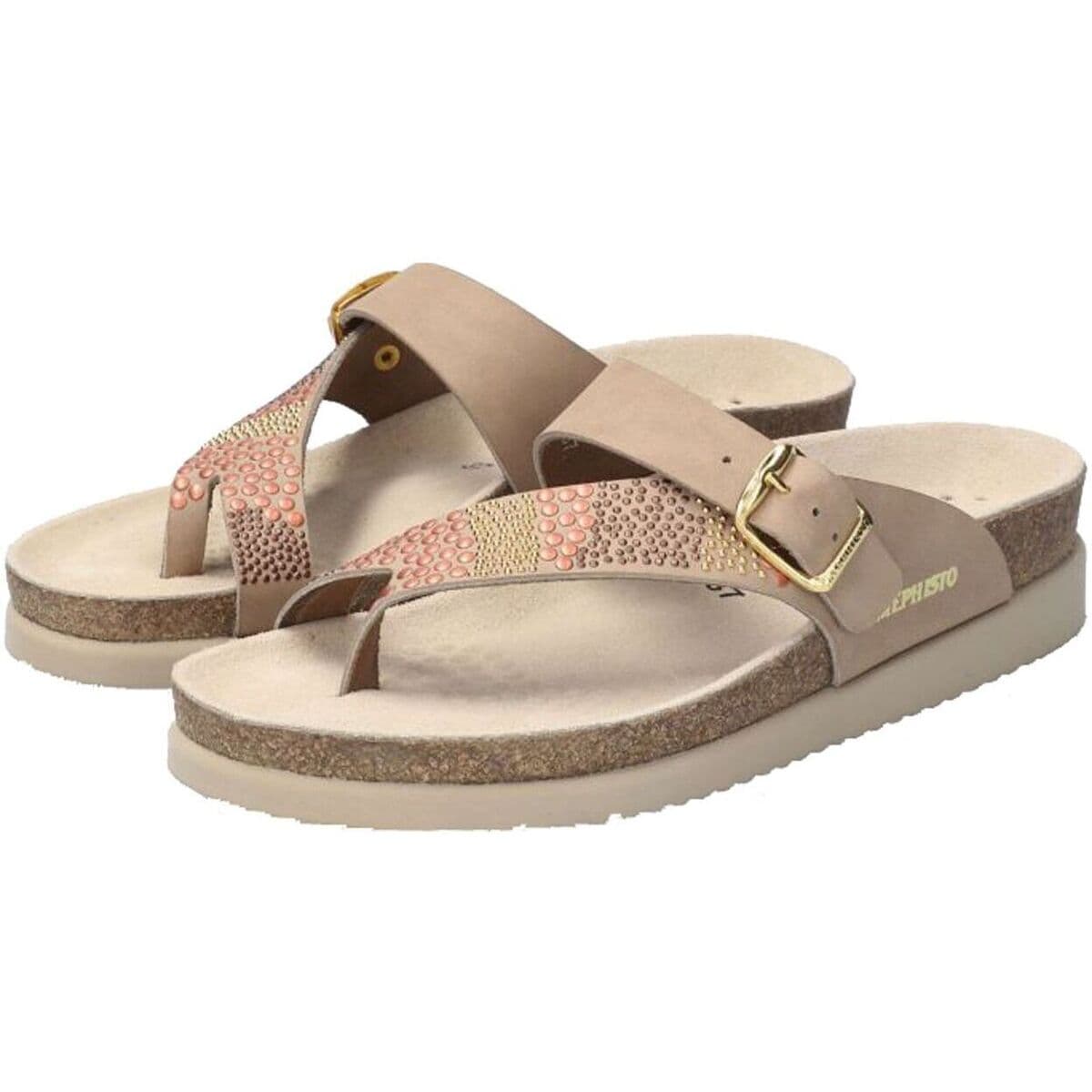 Women's Flip Flops Mephisto Beige