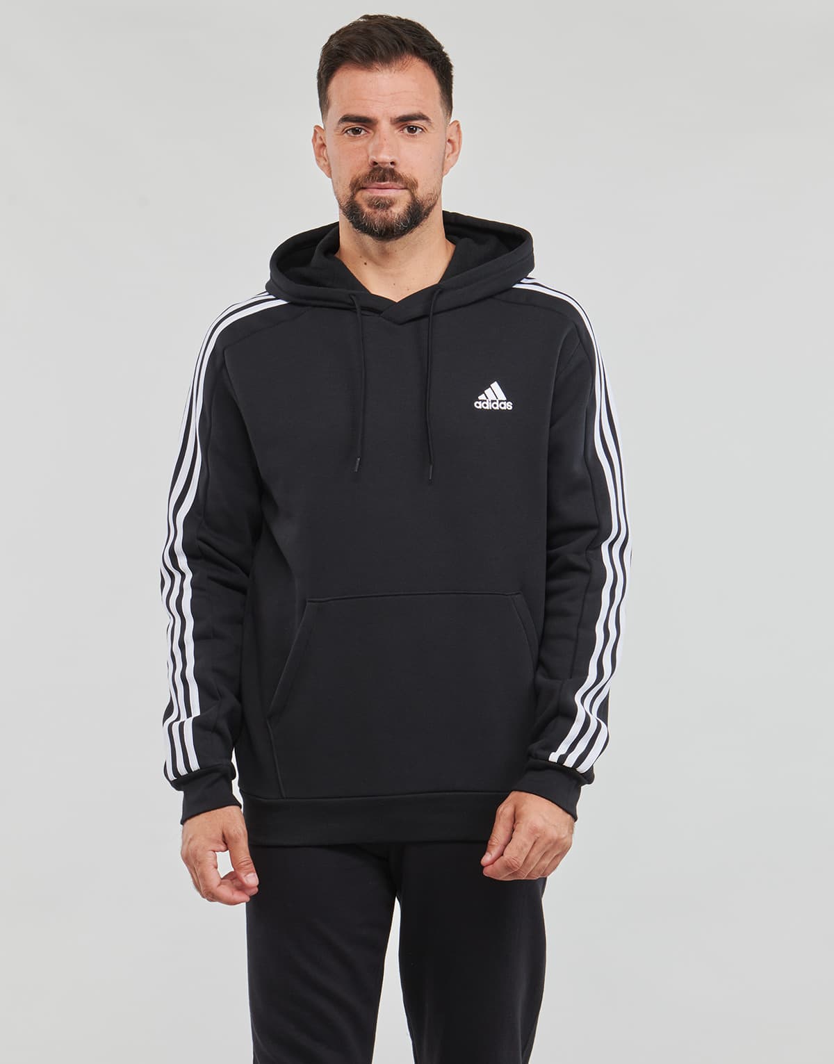 adidas Performance Ανδρικό Μαύρο Φλις Φούτερ 3-Stripes