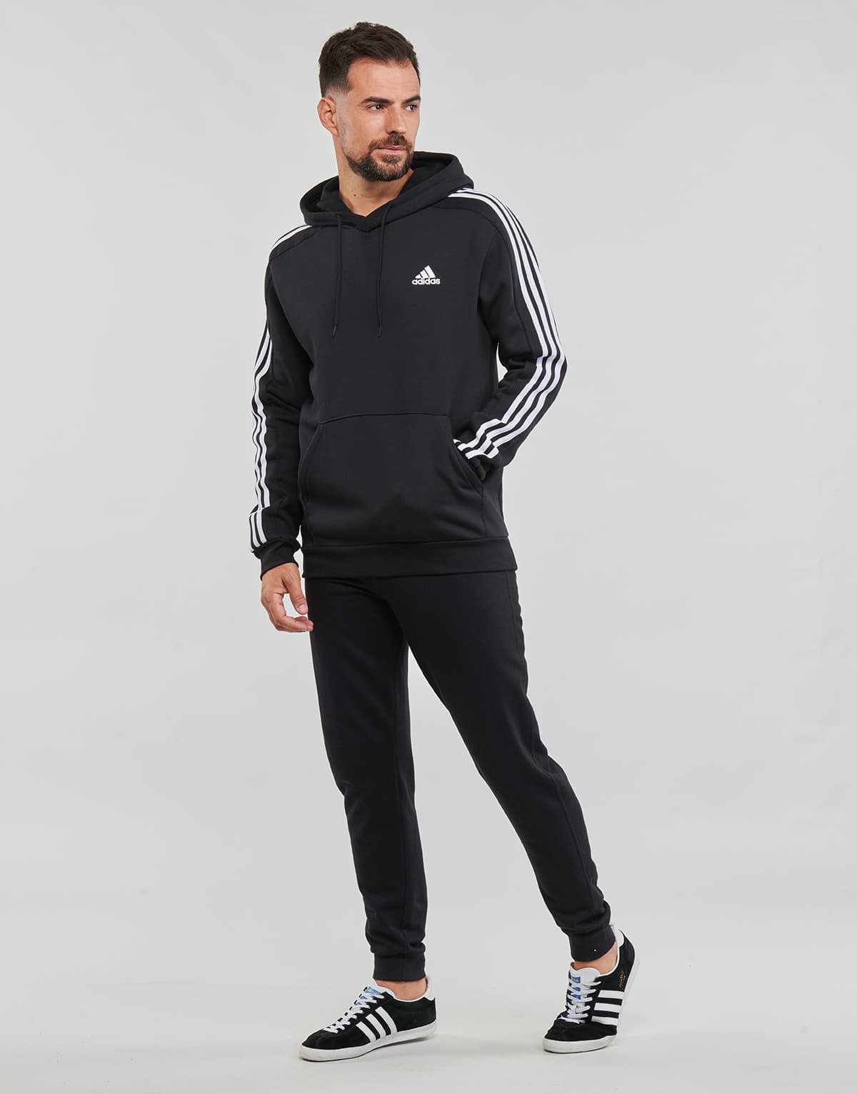 adidas Performance Ανδρικό Μαύρο Φλις Φούτερ 3-Stripes