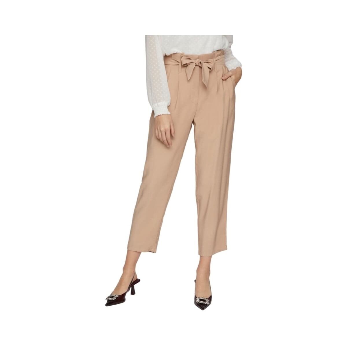 Women's Pants Vila Beige