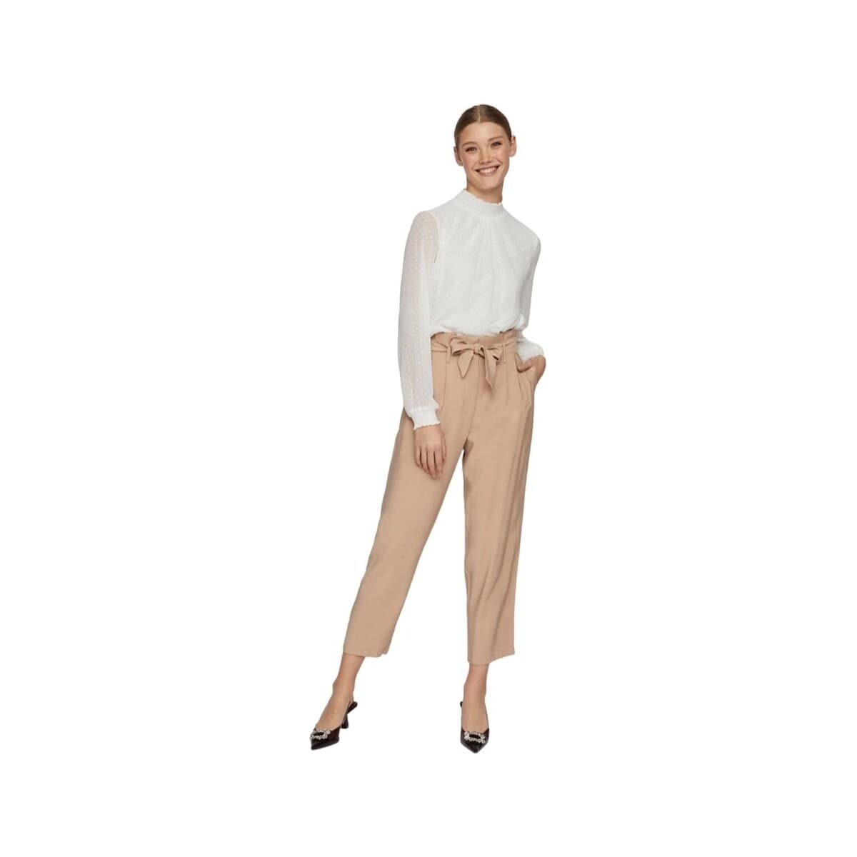 Women's Pants Vila Beige