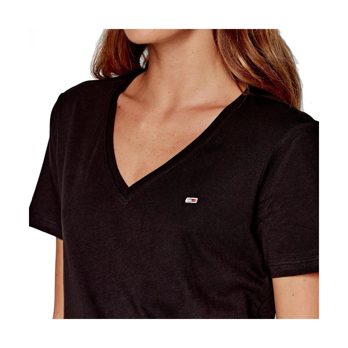 T-shirt με κοντά μανίκια Tommy Hilfiger TOMMY JEANS V NECK SLIM FIT T-SHIRT WOMEN