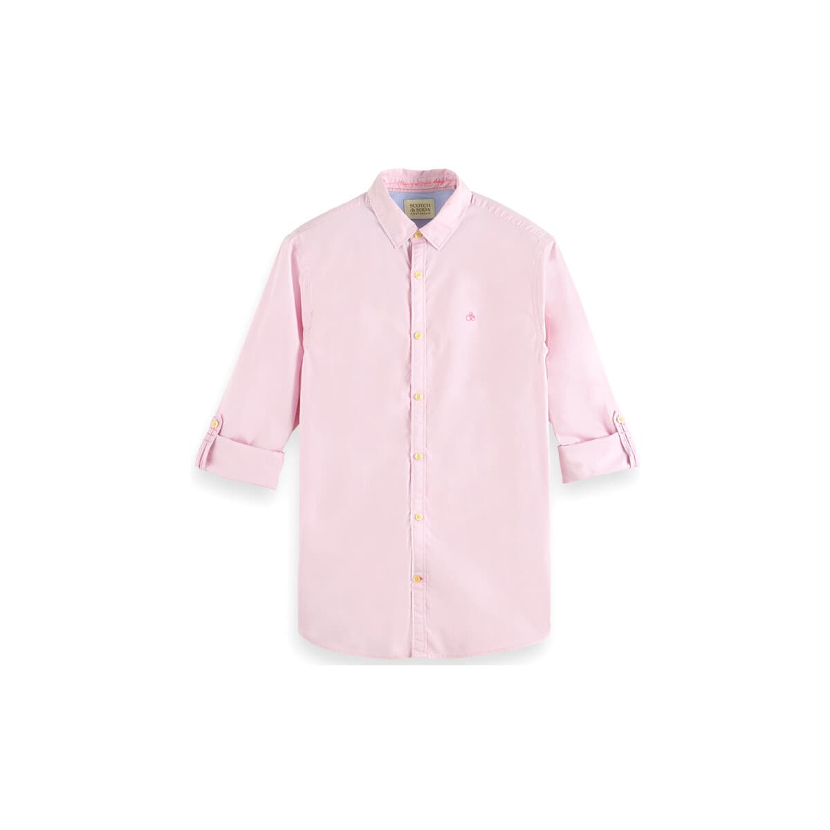 Πουκάμισο με μακριά μανίκια Scotch & Soda WORKED-OUT POPLIN SLIM FIT SHIRT MEN SCOTCH SODA