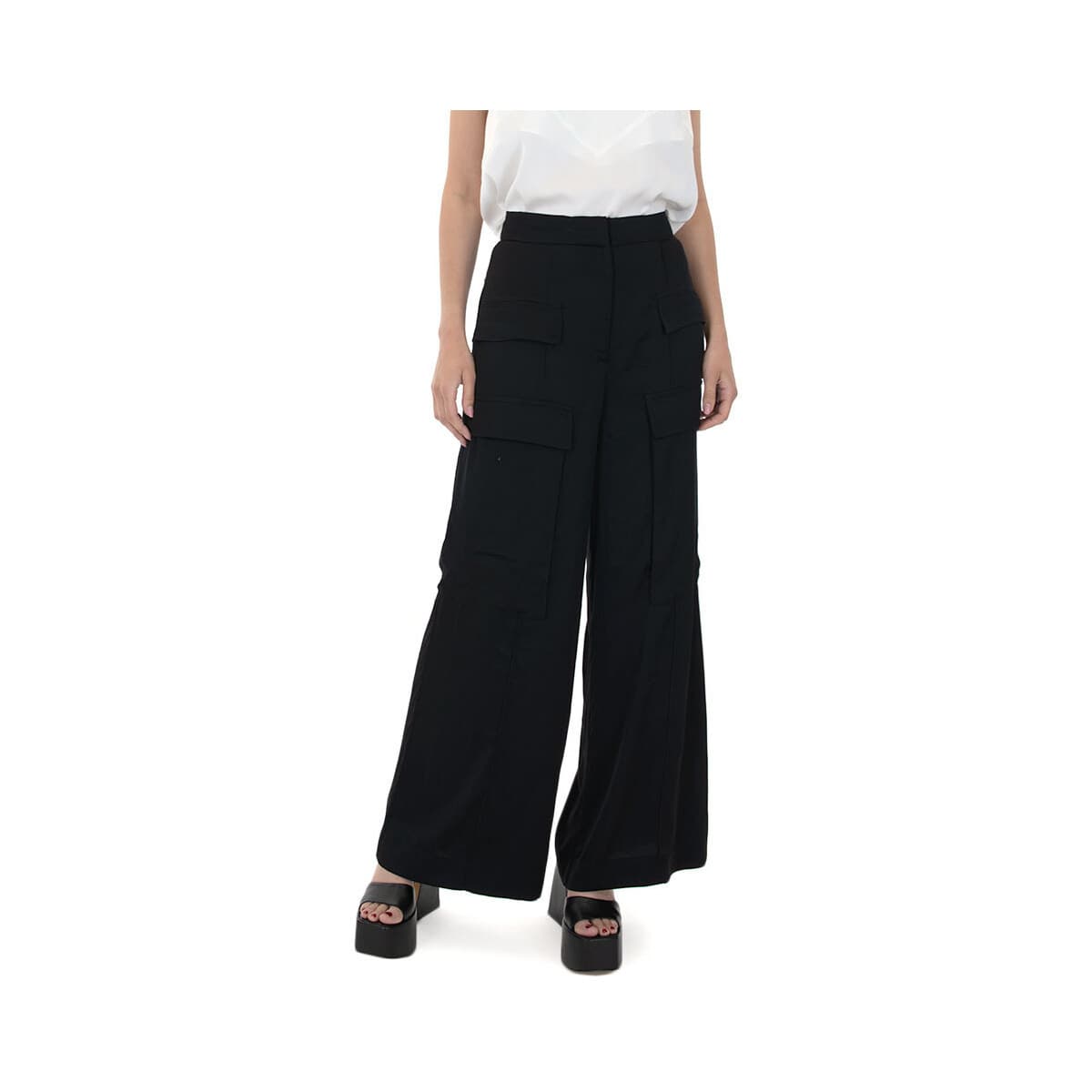 Women's Pants Black N Black Multicolor