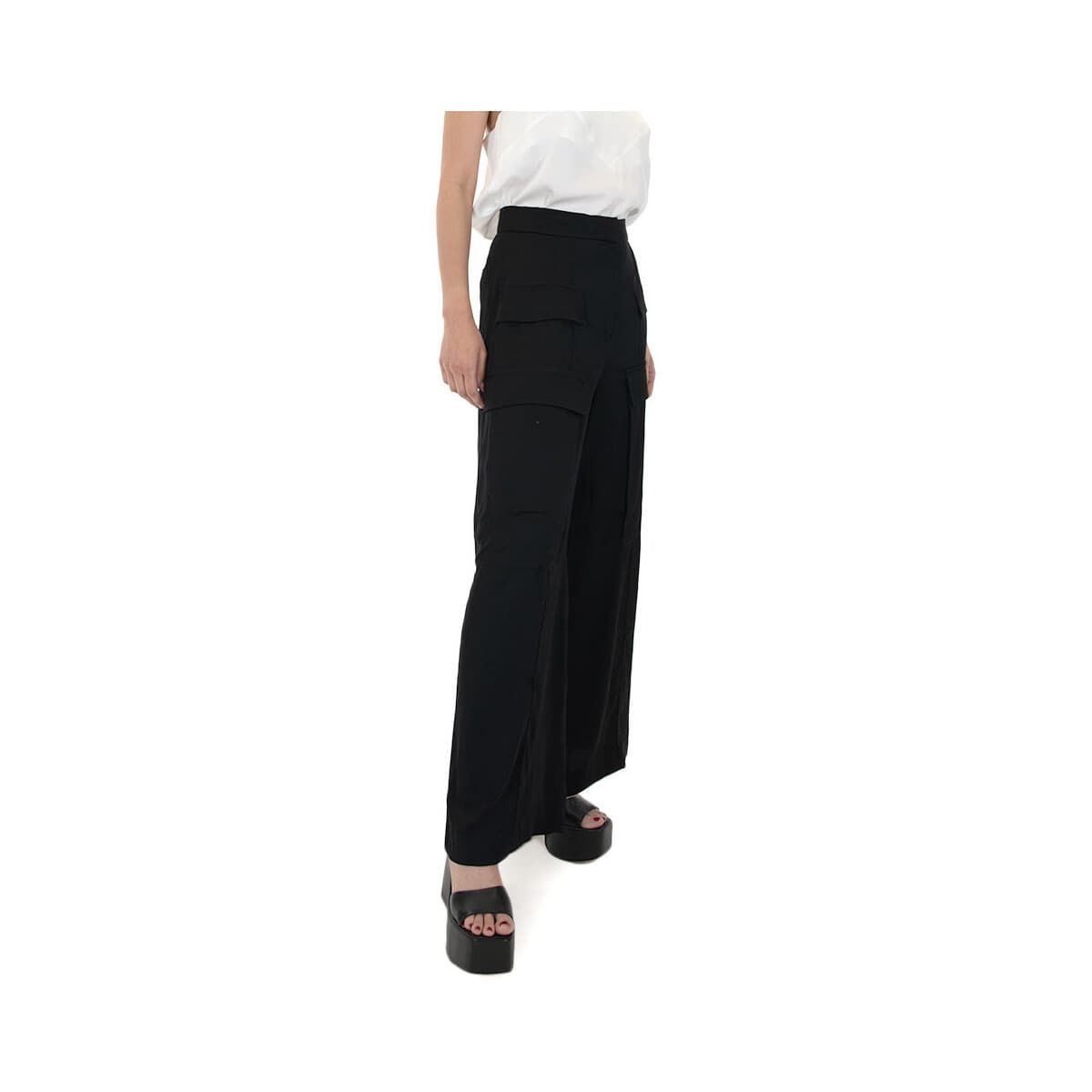 Women's Pants Black N Black Multicolor