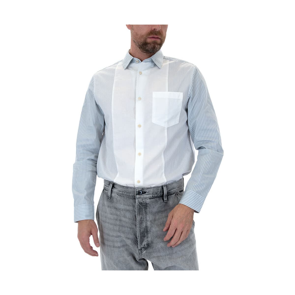 Πουκάμισο με μακριά μανίκια Ted Baker WALTHUM JACQUARD STRIPE PANELLED SHIRT MEN