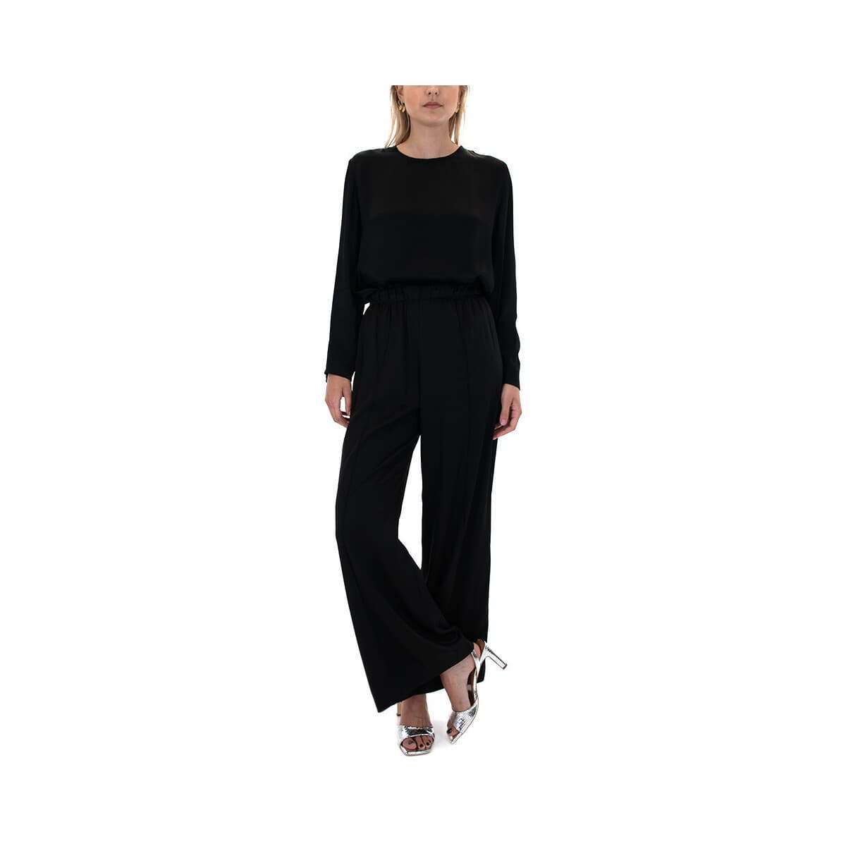 Women's Pants Black N Black Multicolor