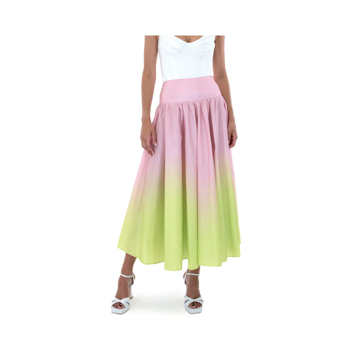 Μακρυές φούστες Forever Unique TAFFETA OMBRE DROP MIDI SKIRT WOMEN