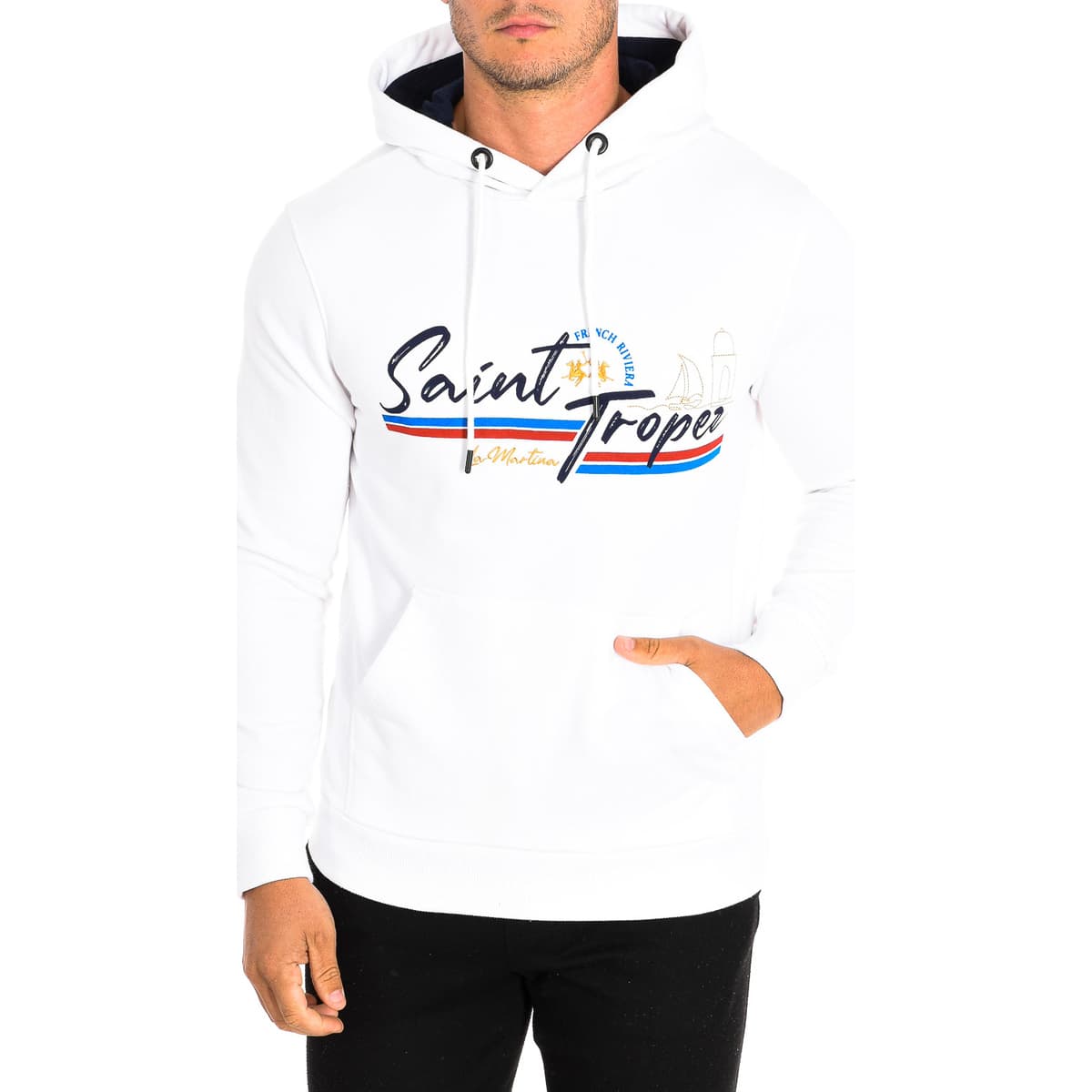 T-shirt με κουκούλα La Martina TMF321-FP225-00001