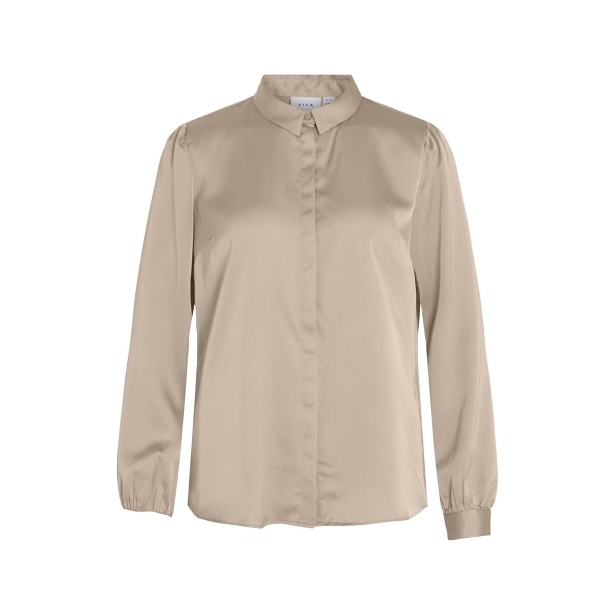 Μπλούζα Vila Noos Ellette Satin Shirt - Cement