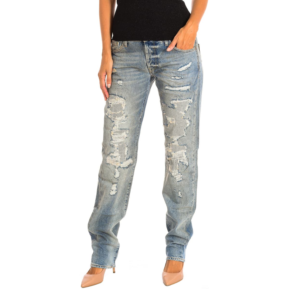 Tζιν σε ίσια γραμή Le Temps des Cerises JH711FOSWT391-BLUE