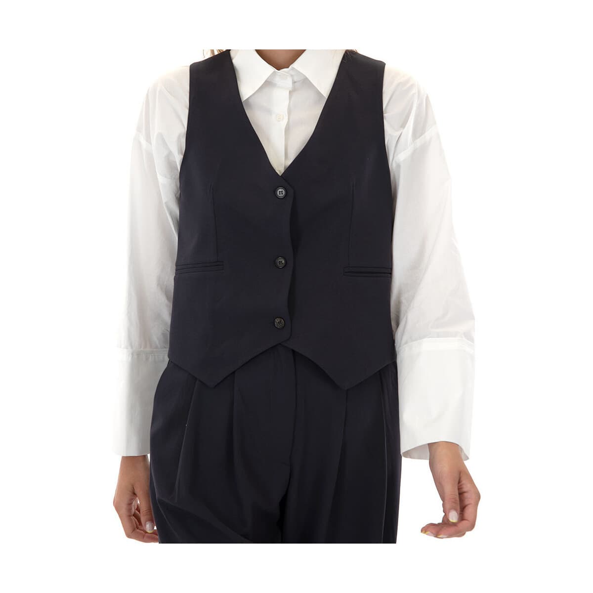 Women's Sleeveless Tops Black N Black Multicolor