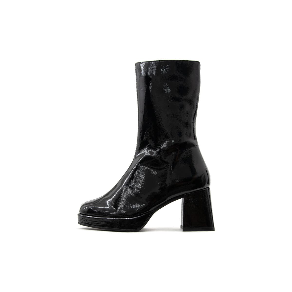 Μποτάκια/Low boots Creator PATENT LEATHER MID HEEL BOOTS WOMEN