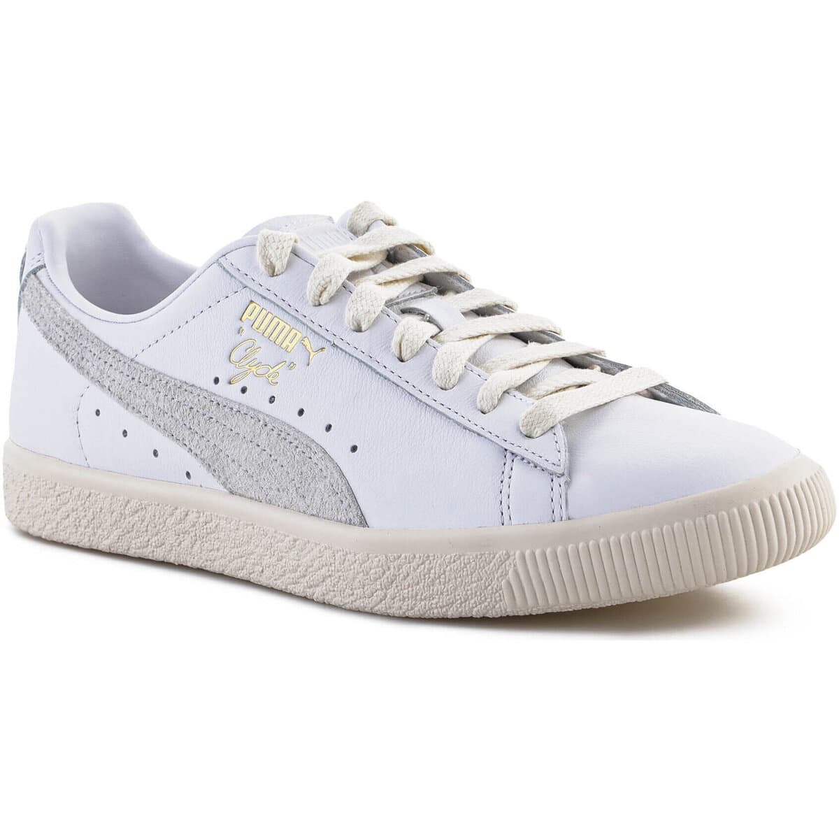 Puma Clyde Base Sneakers White / Frosted Ivory / Gold 390091-01