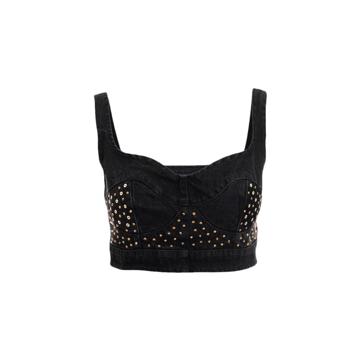 Μπλουζάκια με μακριά μανίκια Project Soma BELLA STUDDED DENIM BUSTIER WOMEN