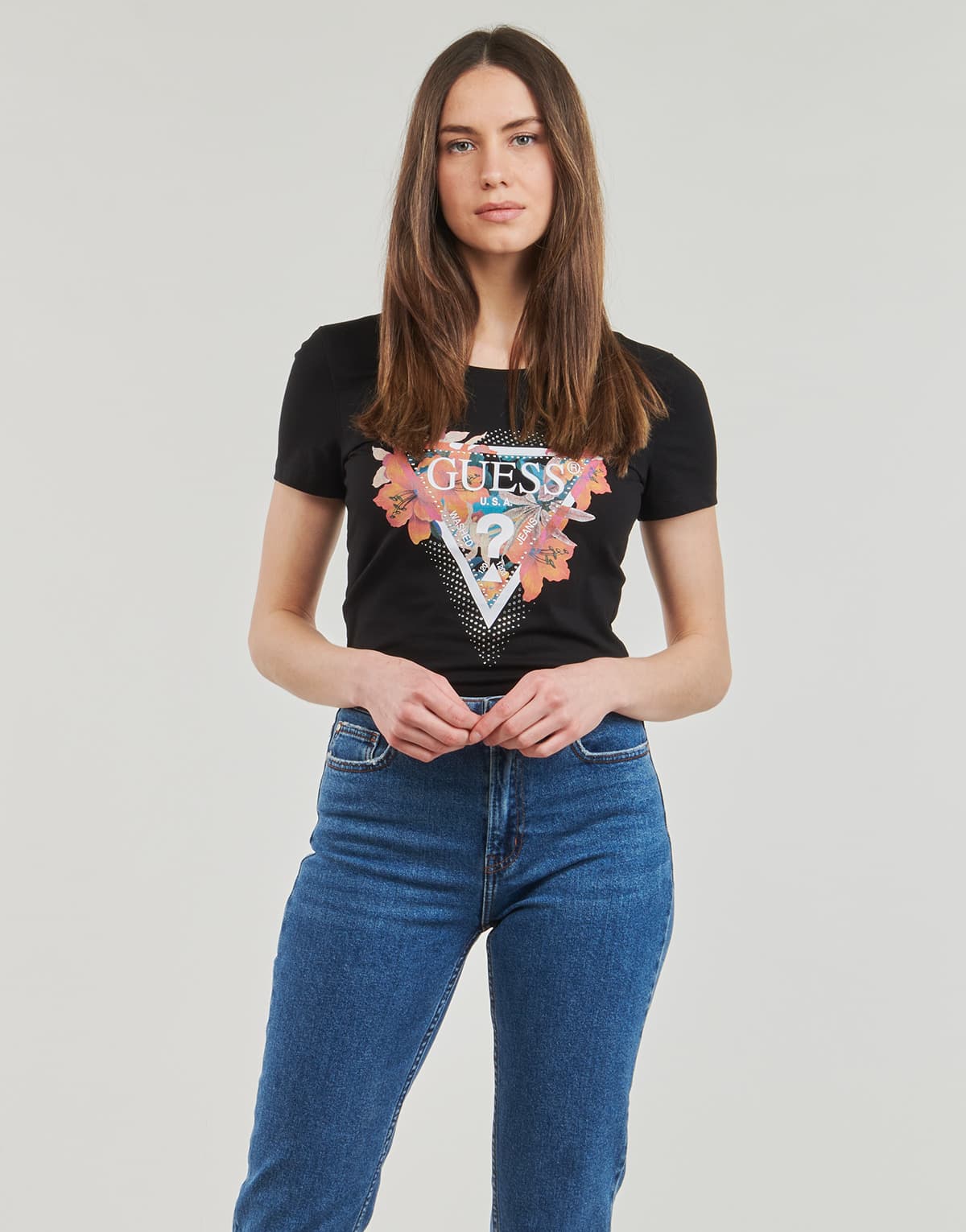 Women's T-Shirts Guess Black