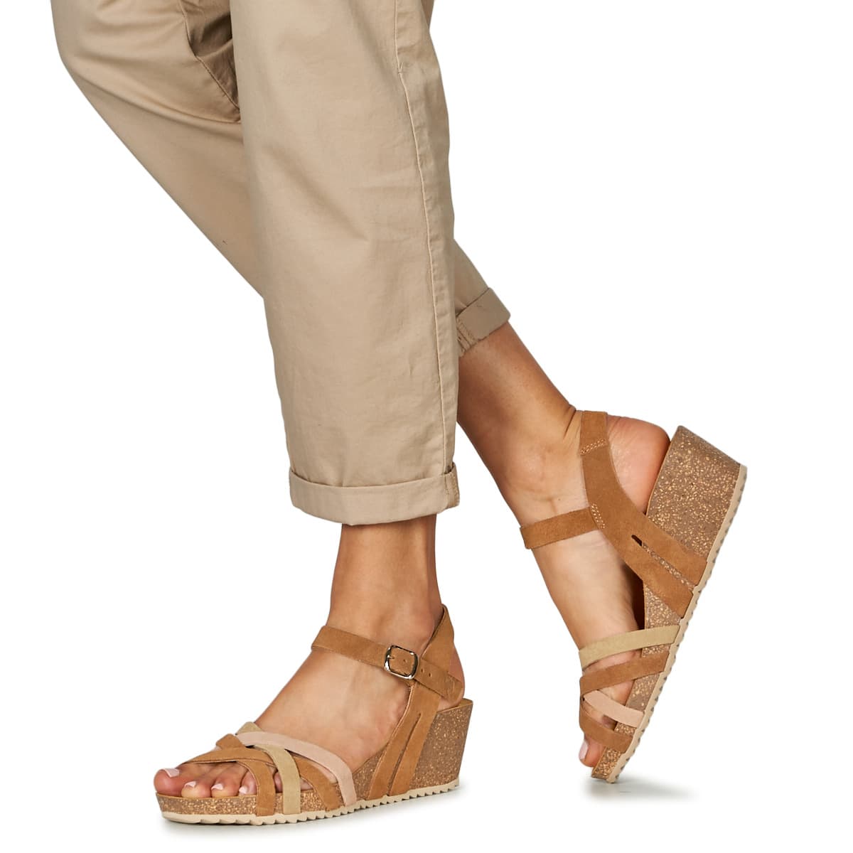 Women's Platforms Dream in Green Brown