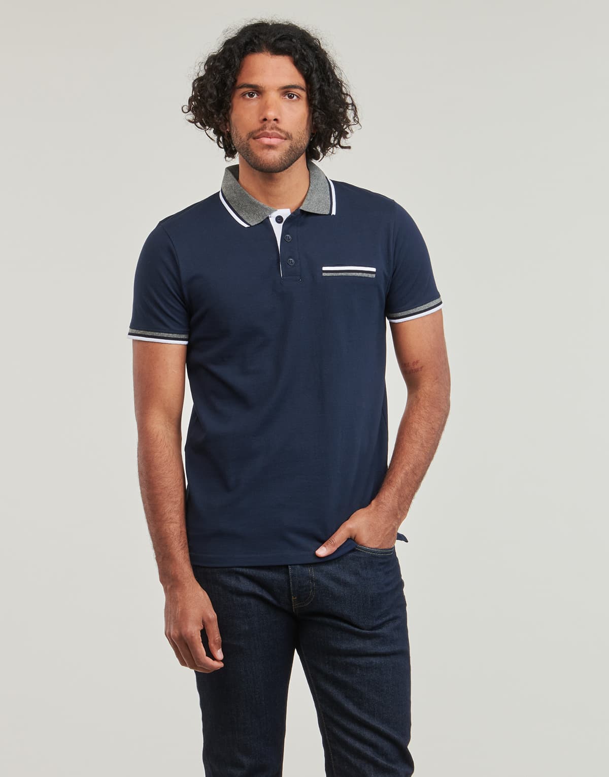 Men's Polo Shirts Yurban Blue