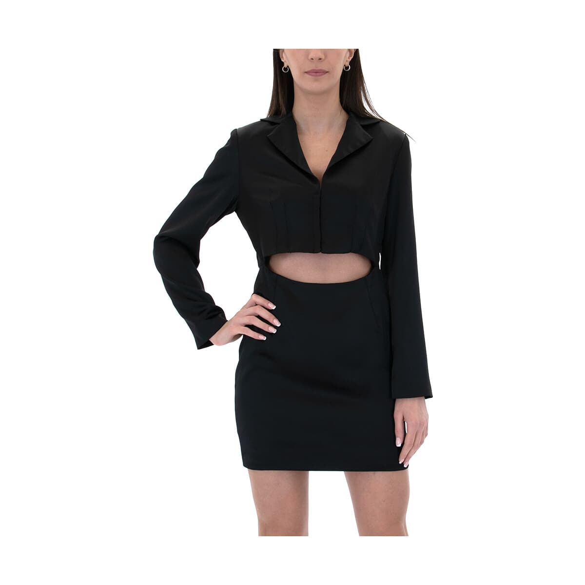 Φορέματα My T Wearables OPEN WAIST LONGSLEEVE MINI DRESS WOMEN