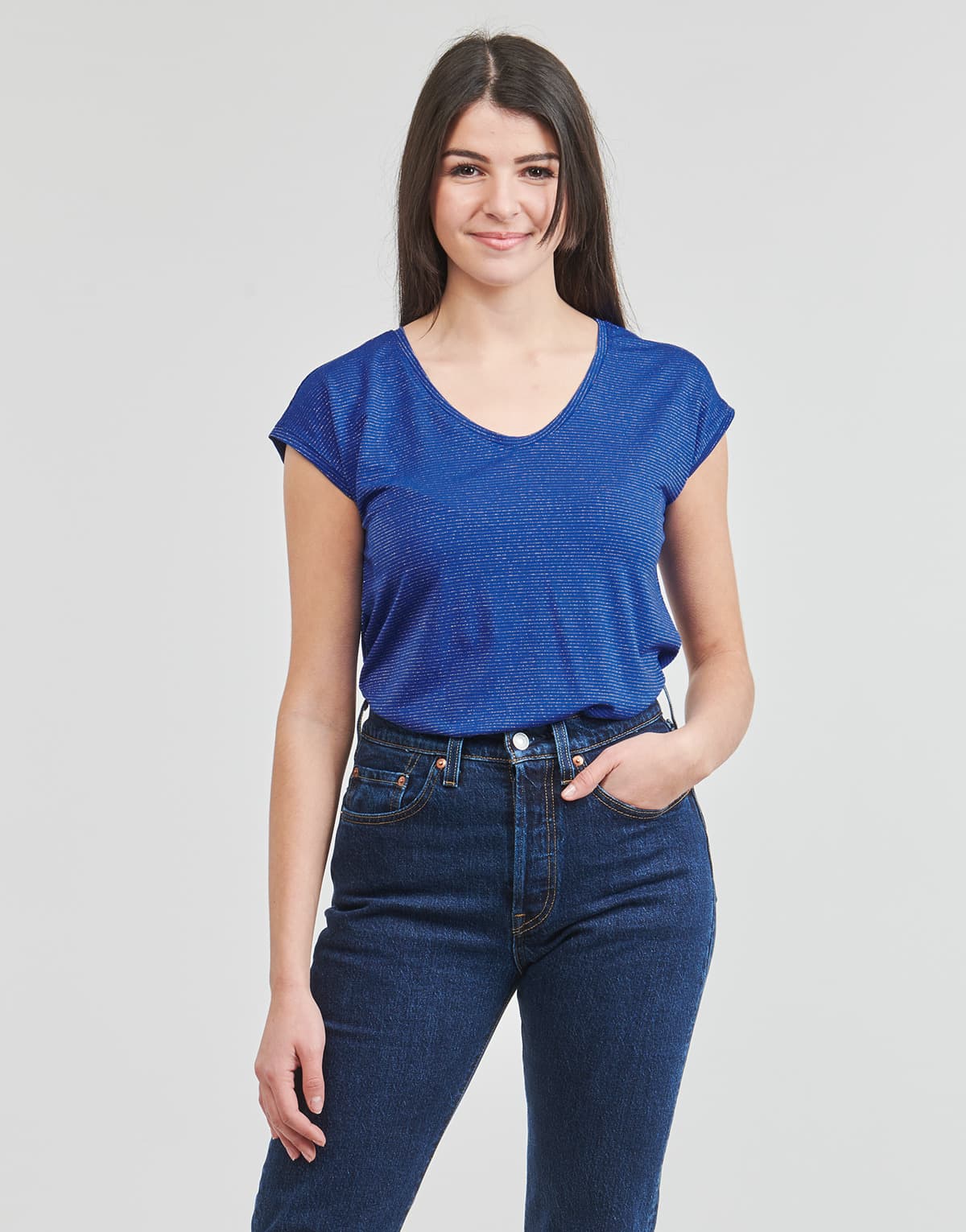 Women's T-Shirts Pieces Blue