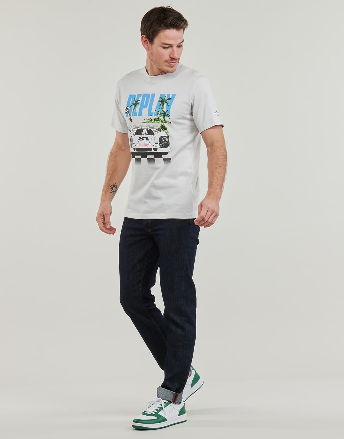 Men's T-Shirts Replay Gray