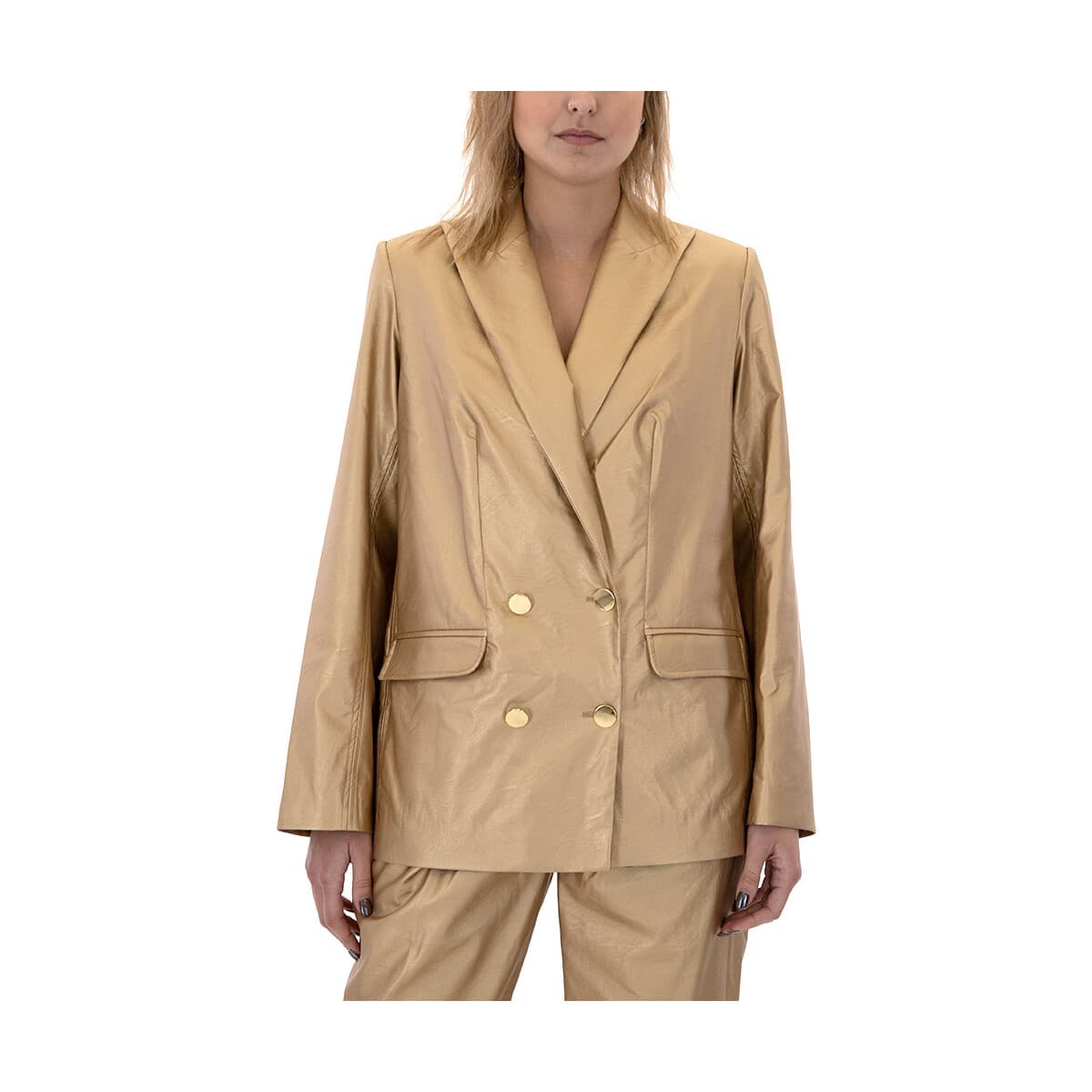 Σακάκια Mi-Ro FAUX LEATHER OVERSIZED BLAZER WOMEN