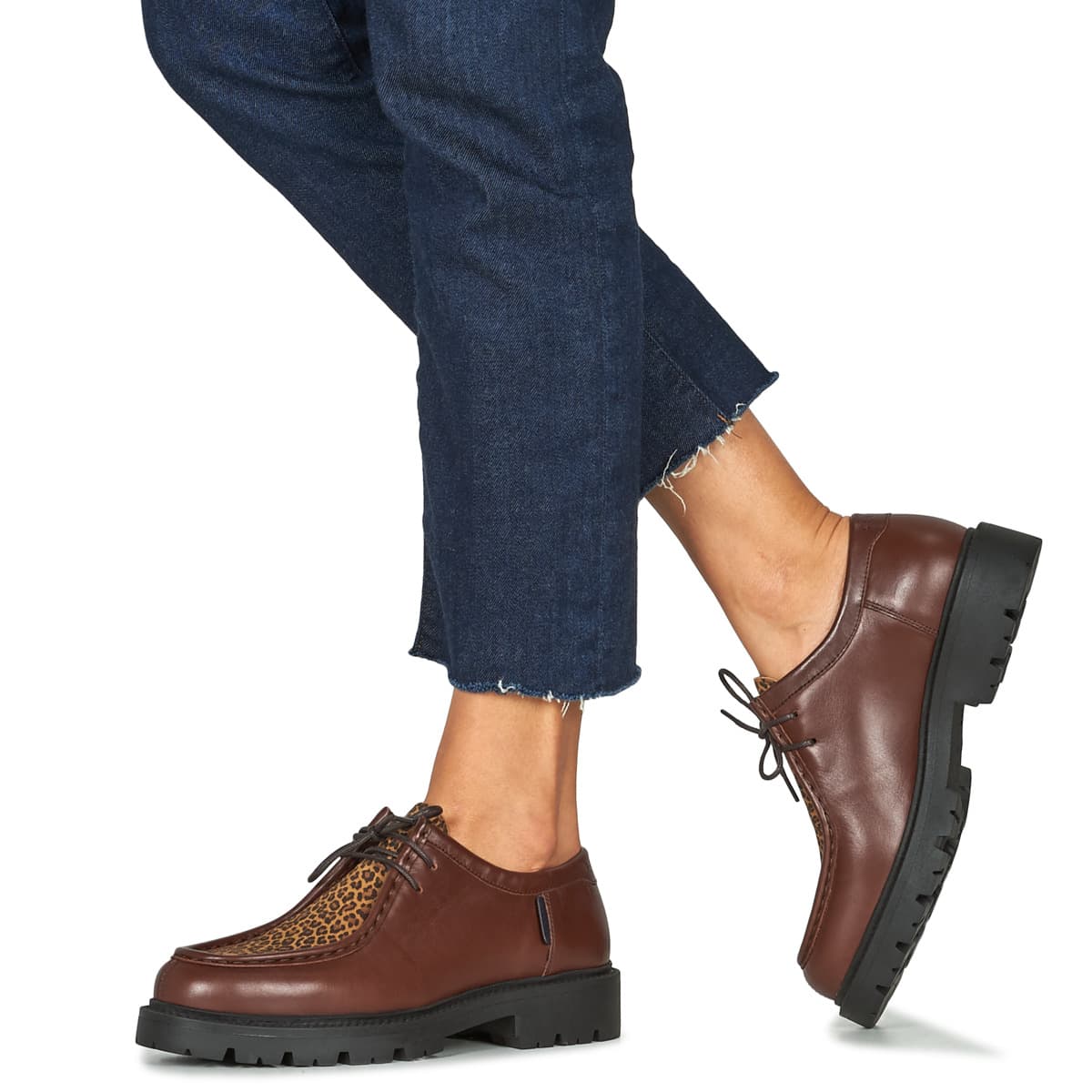 Women's Derby Shoes Pellet Brown