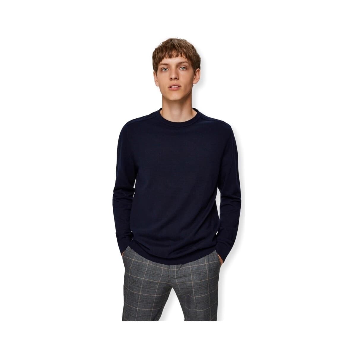 Πουλόβερ Selected Noos Berg Crew Knit - Navy Blazer