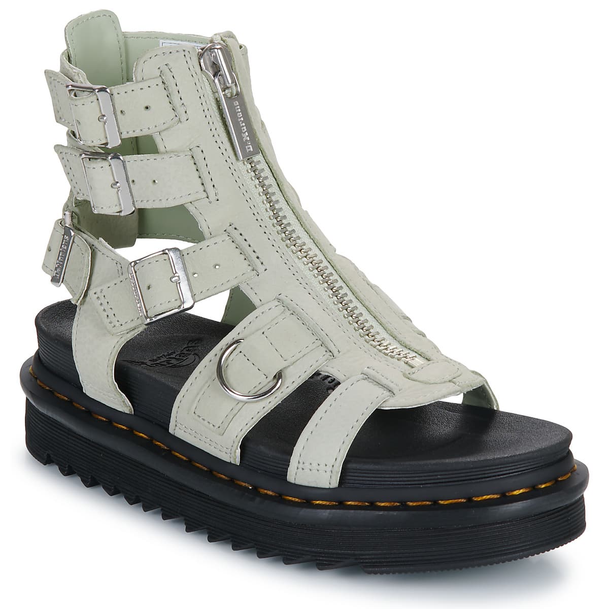 Σανδάλια με πλατφόρμα Dr. Martens Olson Smoked Mint Tumbled Nubuck