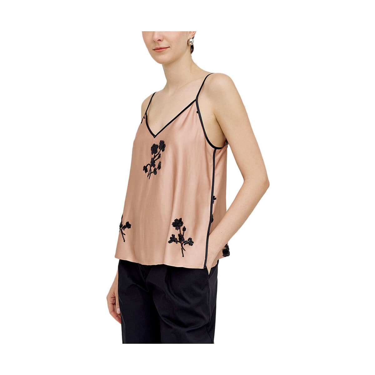 Αμάνικα/T-shirts χωρίς μανίκια Access Fashion SEQUINED EMBROIDERED TOP WOMEN ACCESS