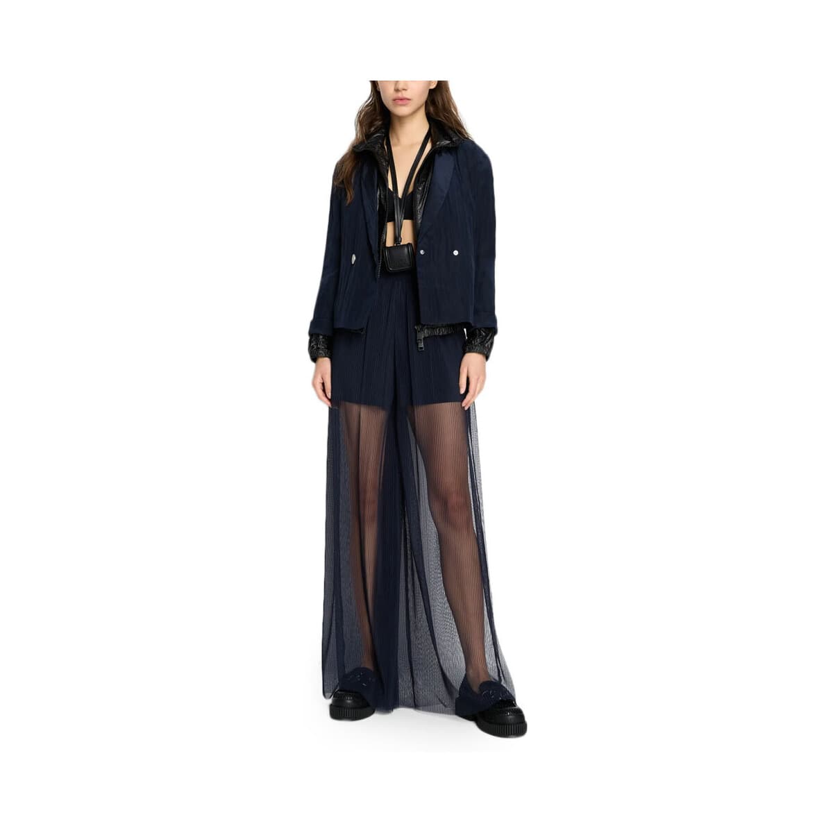 High Waist Wide Leg Pants Women Armani Exchange