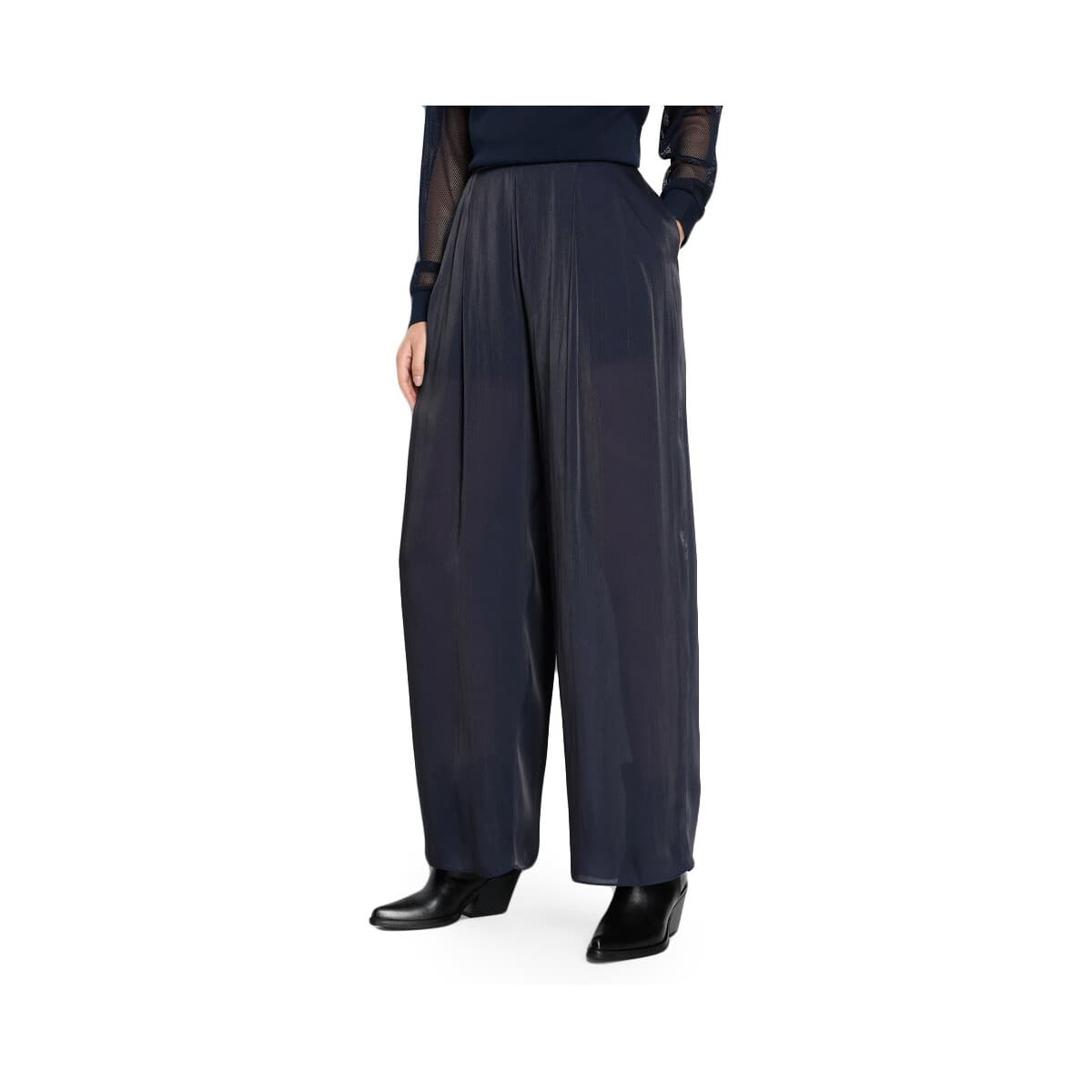 Παντελόνια EAX HIGH WAIST WIDE LEG PANTS WOMEN