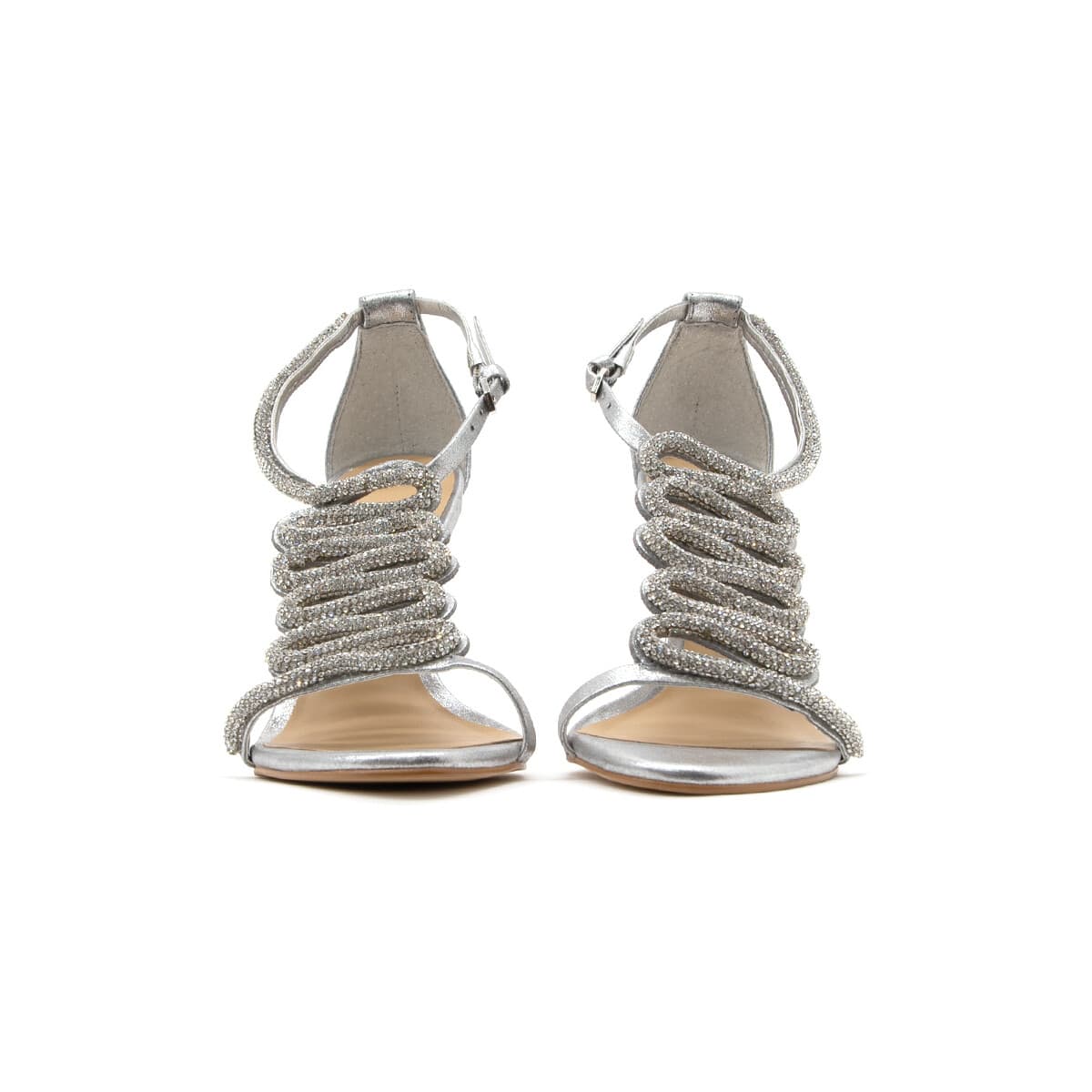 Σανδάλια με τακούνι Carrano E63901 LEATHER STRASS HIGH HEEL SANDALS WOMEN