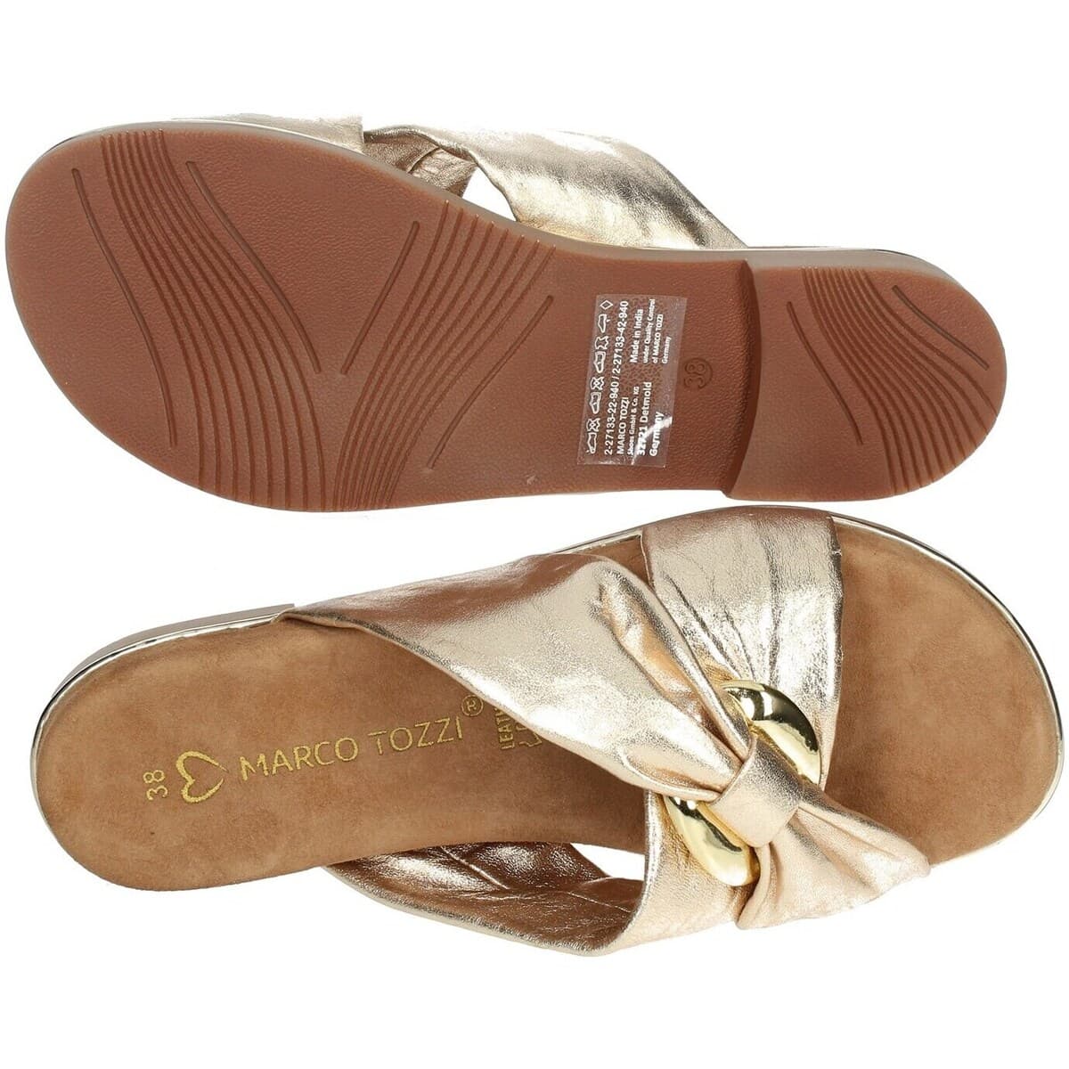 Women's Flip Flops Marco Tozzi Gold