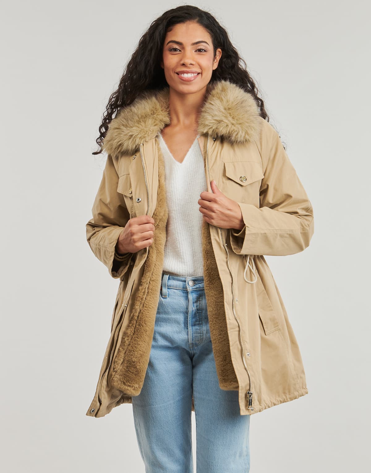 Women's Parkas Guess Beige