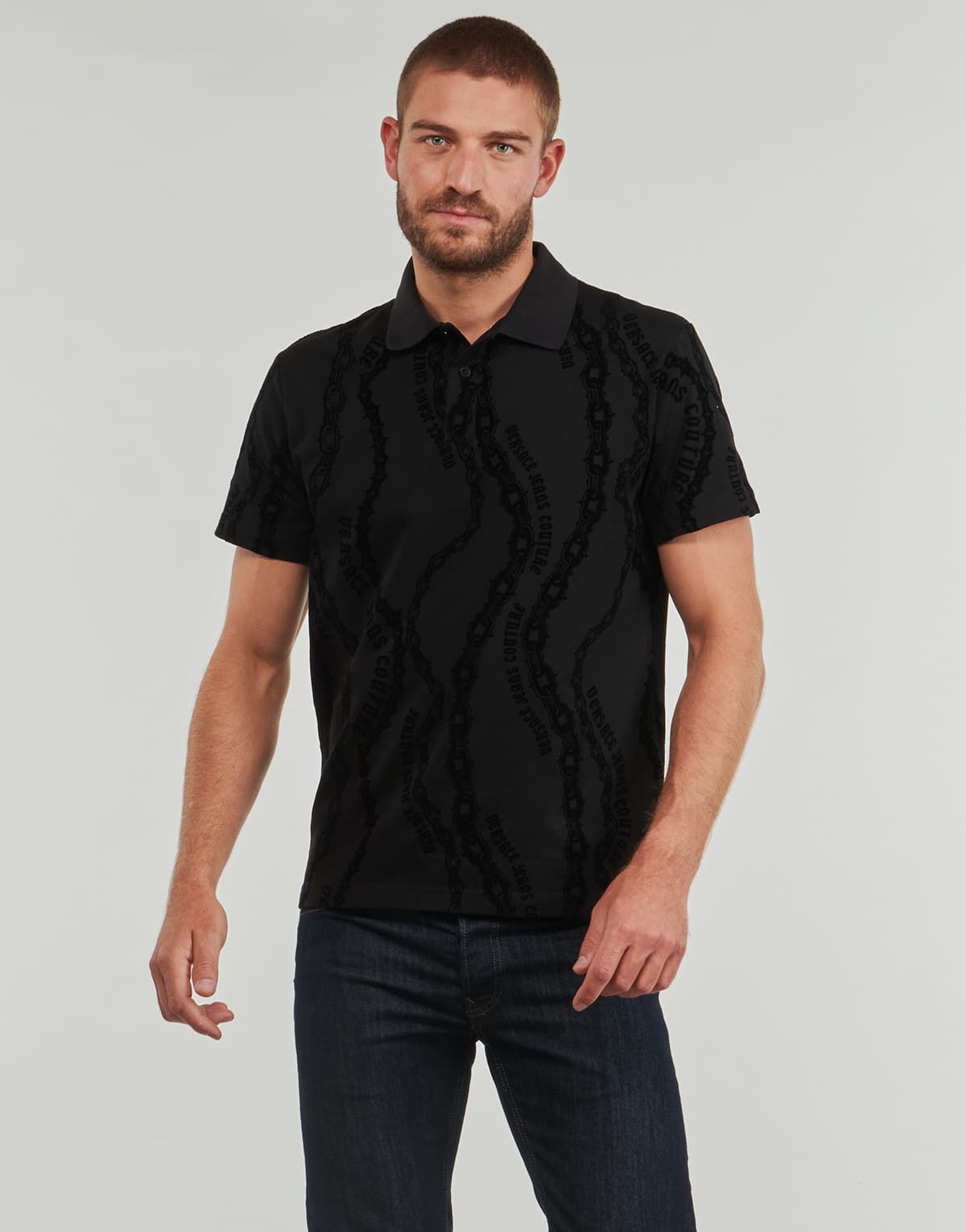 Men's Polo Shirts Versace Jeans Couture Black