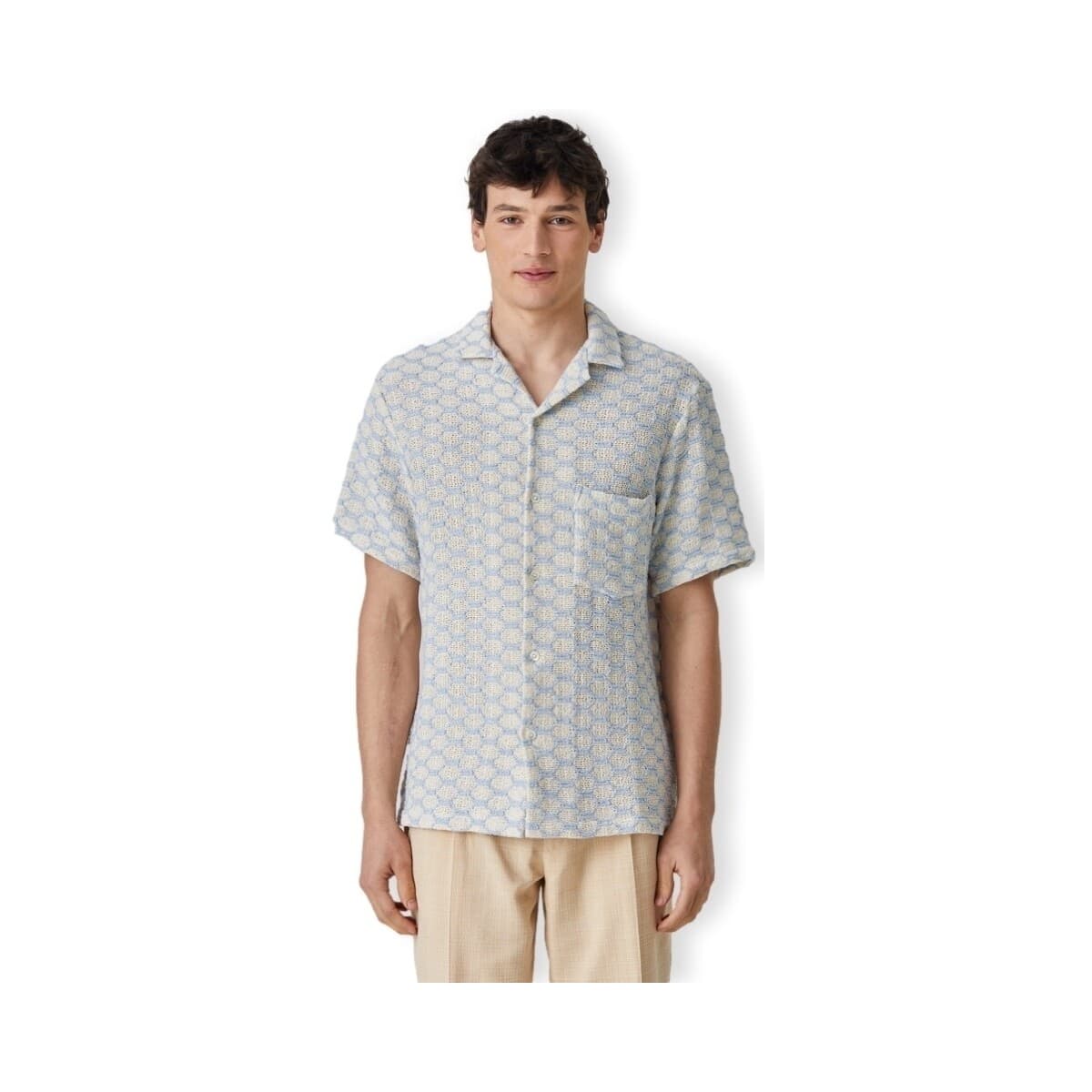 Πουκάμισο με μακριά μανίκια Portuguese Flannel Net Shirt - Blue