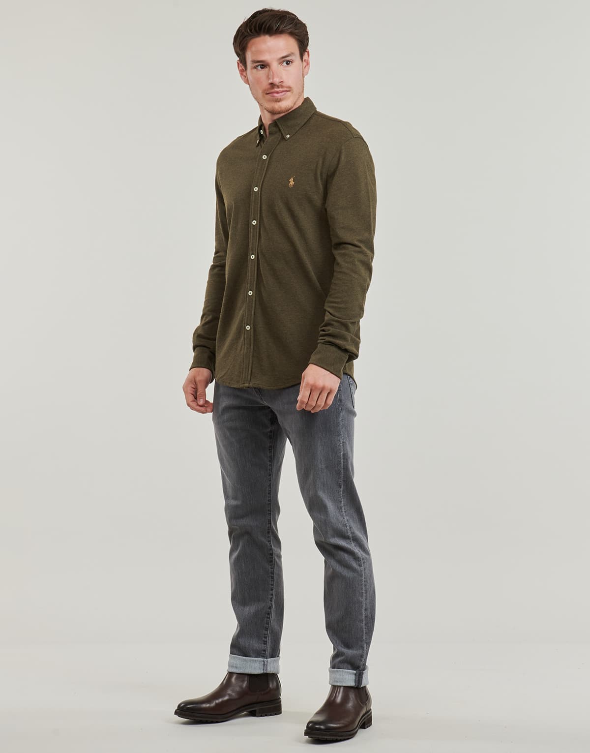 Men's Shirts Polo Ralph Lauren Khaki