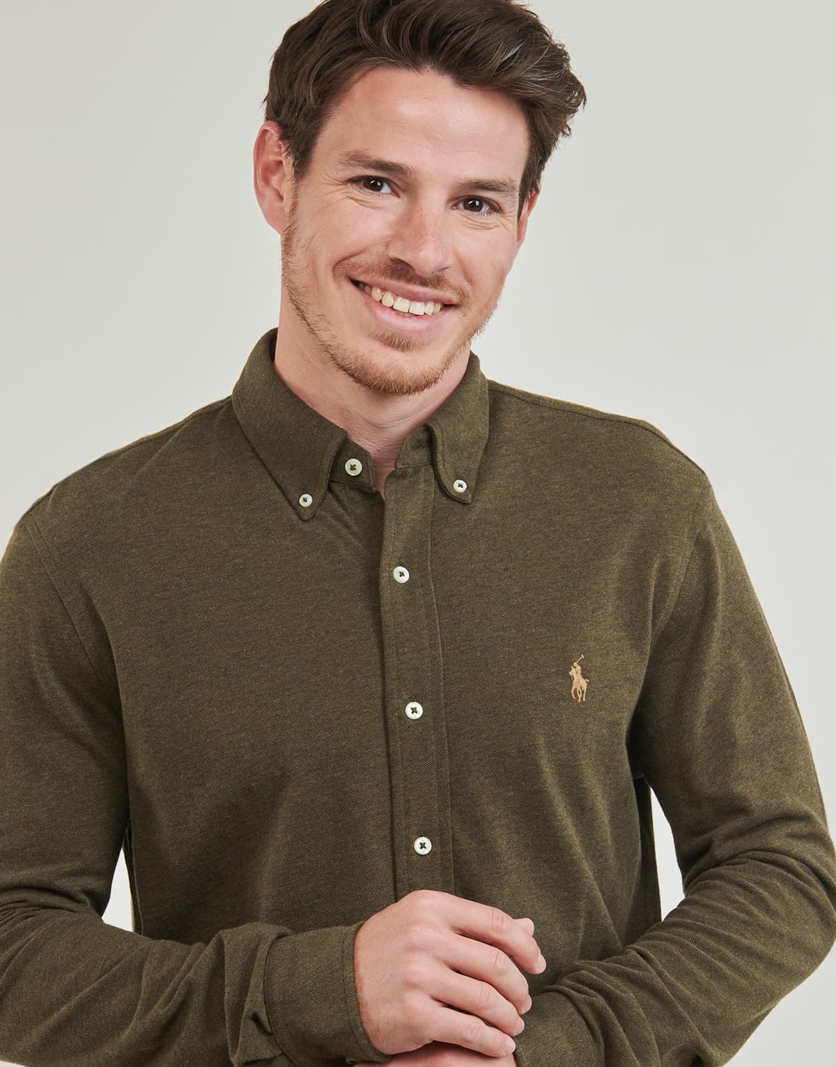 Men's Shirts Polo Ralph Lauren Khaki